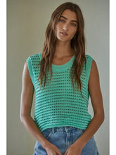 Wilson Crocheted Crop Sweater- Mint