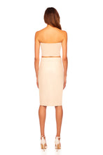 Faux Leather Pencil Skirt- Blanched Almond