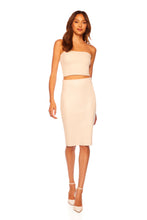 Faux Leather Pencil Skirt- Blanched Almond