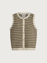 Aura Knit Top- Egret/ Golden Olive