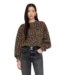 Miles Sweatshirt- Black and Brown Leopard