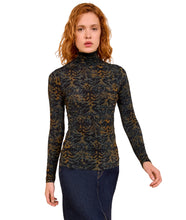 Aurelia Jersey Long Sleeve Turtleneck Top- Desert Jasper