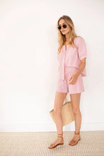 Ava Shorts- Red Seersucker