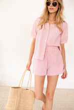Ava Shorts- Red Seersucker