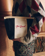 The Stripe Pouch- Navy & White