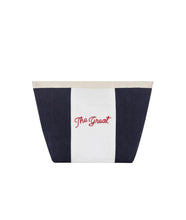 The Stripe Pouch- Navy & White