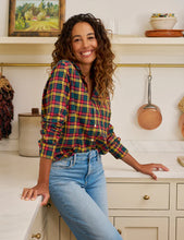 Barry Tailored Button Up Shirt- Yellow Red Plaid