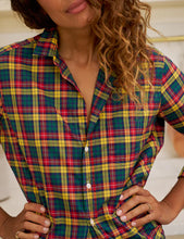Barry Tailored Button Up Shirt- Yellow Red Plaid