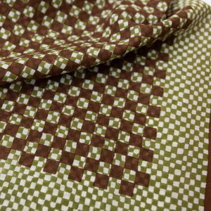 Blockprint Cotton Scarf- Duet in Carob