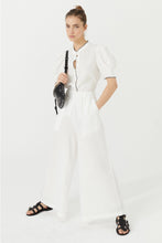 Scallop Linen Shirt-  White