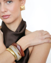 Sculpted Square Bangle- Brown