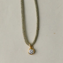 Gold Lurex Cord w/ Bezel Charm