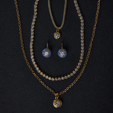 Gold Lurex Cord w/ Bezel Charm