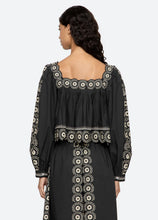 Mirabel Print Long Sleeve Top- Black