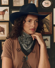 The Stetson Western Paisley Scarf- Black