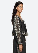 Mirabel Print Long Sleeve Top- Black
