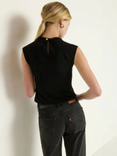 Lulu Mock Neck Top- Jet Black