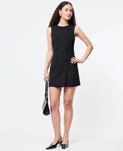 Harry Suiting Double Breasted Dress- Black