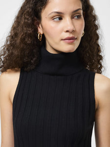 Turtleneck Tank Sweater- Black