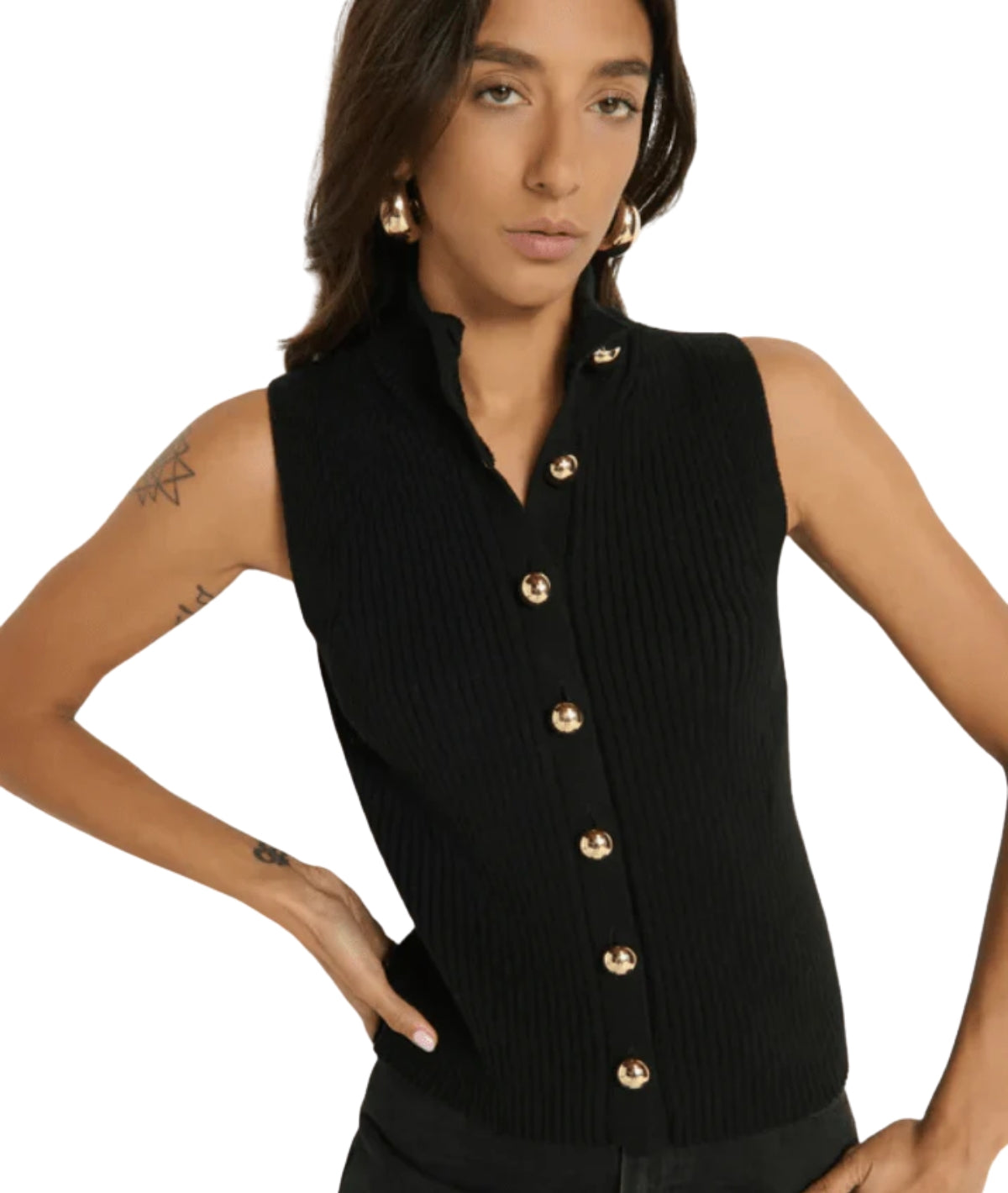Ira Sweater Vest- Jet Black