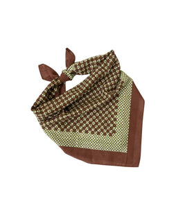 Blockprint Cotton Scarf- Duet in Carob