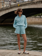 Hawley Half- Zip Sweat- Porcelain Blue