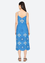 Catharina Embroidered Slip Dress- Blue