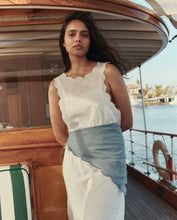 The Scalloped Bandana- Faded Indigo