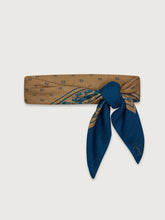 Wool Blend Border Scarf- Sea Blue