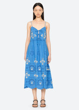 Catharina Embroidered Slip Dress- Blue