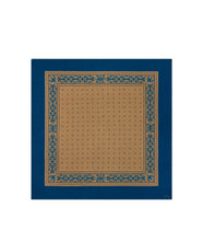 Wool Blend Border Scarf- Sea Blue