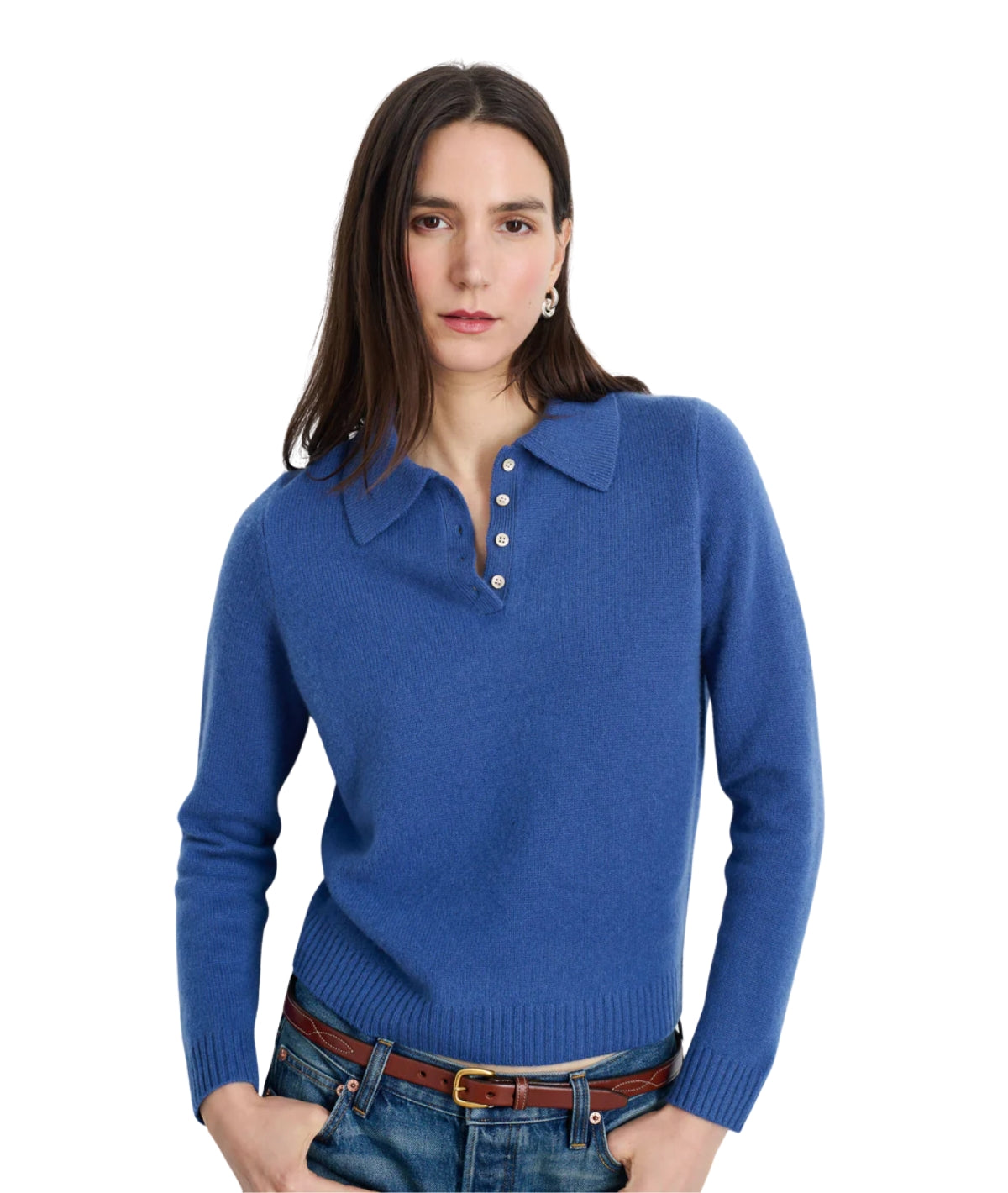 Alice Polo in Cashmere- Infinity Blue