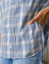 Silvio Untuckable Button-Up Shirt- Light Blue Check