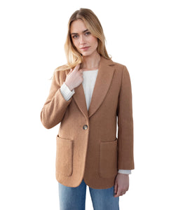 Boiled Wool Blazer- Camel