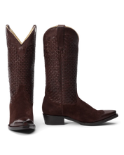 The Basket Weave Cowboy Boot- Oxblood