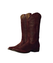 The Basket Weave Cowboy Boot- Oxblood