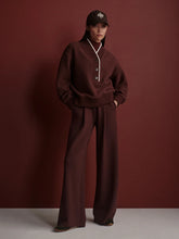 Brenna Button Neck Fleece- Deep Mahogany
