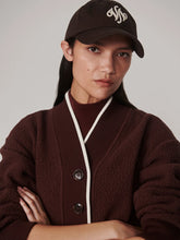 Brenna Button Neck Fleece- Deep Mahogany