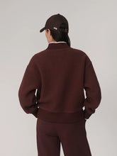 Brenna Button Neck Fleece- Deep Mahogany