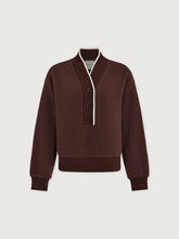 Brenna Button Neck Fleece- Deep Mahogany
