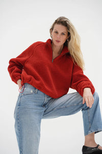 Bristol Sherpa Half Zip- Cayenne