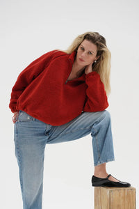 Bristol Sherpa Half Zip- Cayenne