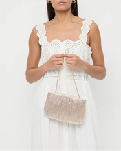 Brit Flat Pleated Pouch- Champagne