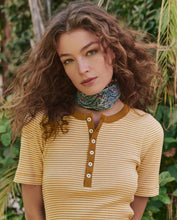 The Baseline Henley- Bronze Stripe