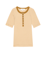 The Baseline Henley- Bronze Stripe