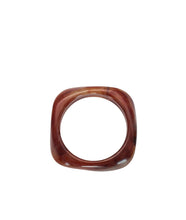 Sculpted Square Bangle- Brown