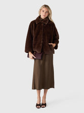 Duane St Jacket Faux Fur- Dark Brown