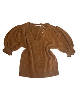 Polline Short Sleeve Top- Umber
