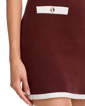 Ruthie Knit Shift Mini Dress- Chocolate/ Cream