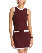 Ruthie Knit Shift Mini Dress- Chocolate/ Cream
